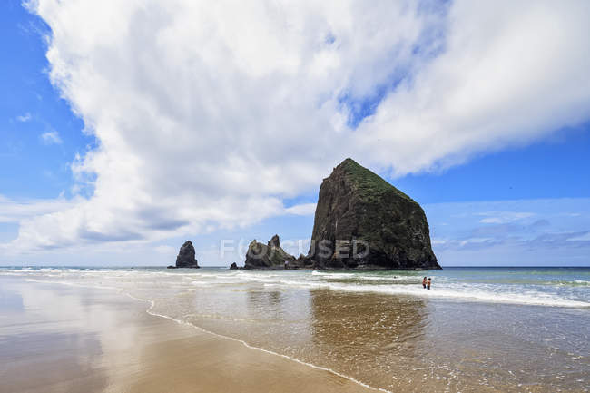 Usa Oregon State Park Cannon Beach Haystack Rock Stock Usa Oregon State Park Cannon Beach Haystack Rock Stock Photo