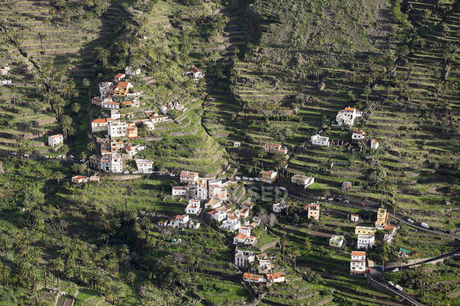 Spain, Canary Islands, La Gomera, Valle Gran Rey, View to La Vizcaina — Stock Photo