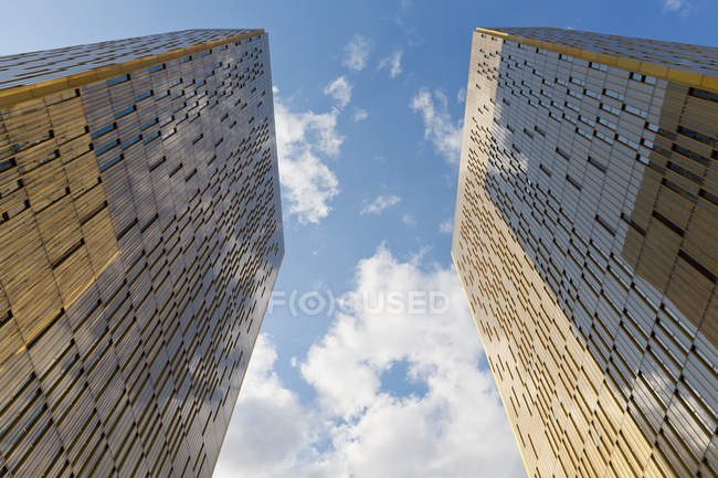 Luxembourg, Luxembourg City, view to twin towers of European Court of Justice from below — Stock Photo