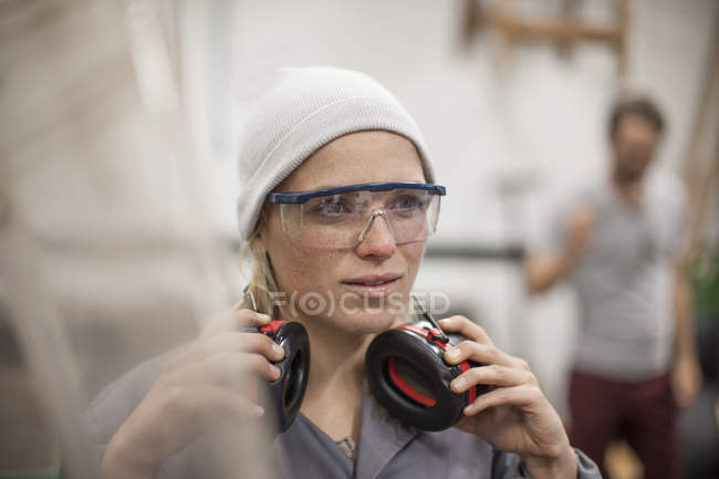 safety glasses for use with earmuffs