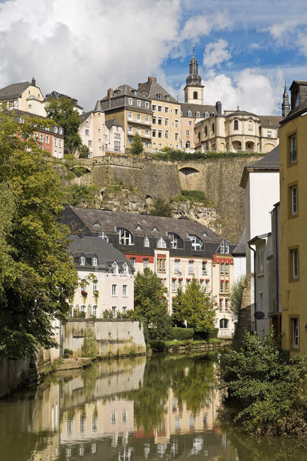 Luxembourg, Luxembourg City, River Alzette in the city district Grund — Stock Photo