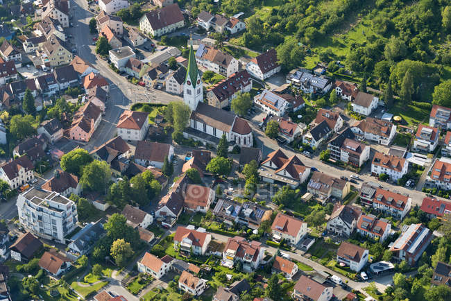 Germany, Baden-Wuerttemberg, Constance, aerial view of Wollmatingen — Stock Photo