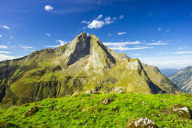 Німеччина, Баварія, Allgaeu, Allgaeu Альп, подання до mountian Hoefats денний час — стокове фото