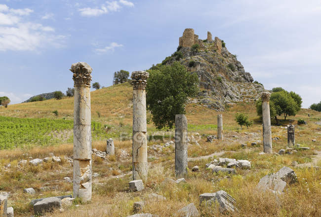 Turkey, Mediterranean region, Cukurova, Osmaniye Province, Karatepe Aslantas National Park, Castabala, Hittite Fortress on background — Stock Photo