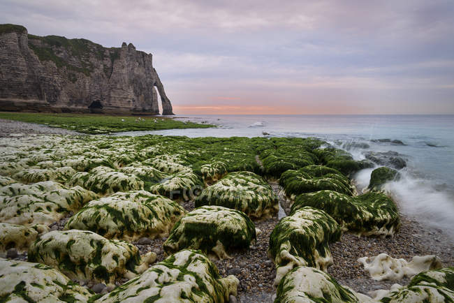 France, Upper Normandy, Etretat, Coast in the evening — Stock Photo