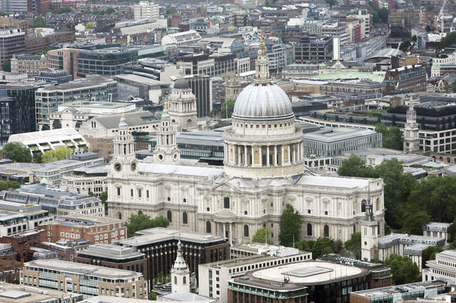Great Britain, Endland, London, Southwark, St Paul 's Cathedral view from above — стоковое фото