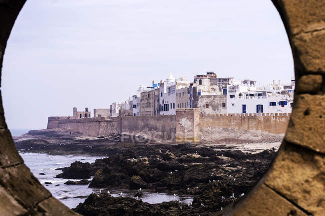 Vista da paisagem urbana durante o dia, Kasbah, Essaouira, Marrocos — Fotografia de Stock
