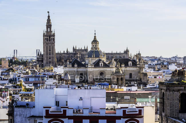 Spagna, Andalusia, Siviglia vista aerea paesaggio urbano — Foto stock