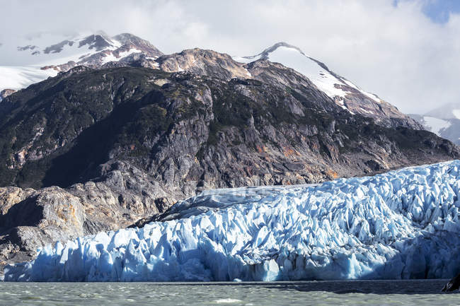 Sud America, Cile, Magallanes y la Antartica Chilena Region, Cordillera del Paine, Ghiacciaio Grigio e Lago Grey, Parco Nazionale Torres del Paine — Foto stock