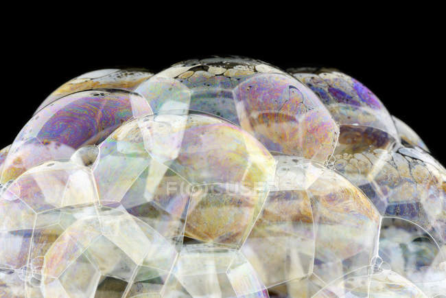 Modèle abstrait de surface de bulles de savon, gros plan — Photo de stock