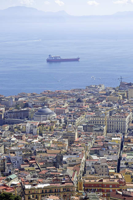 View of Cityscape and harbour at daytime, Neapel, Italy — Stock Photo