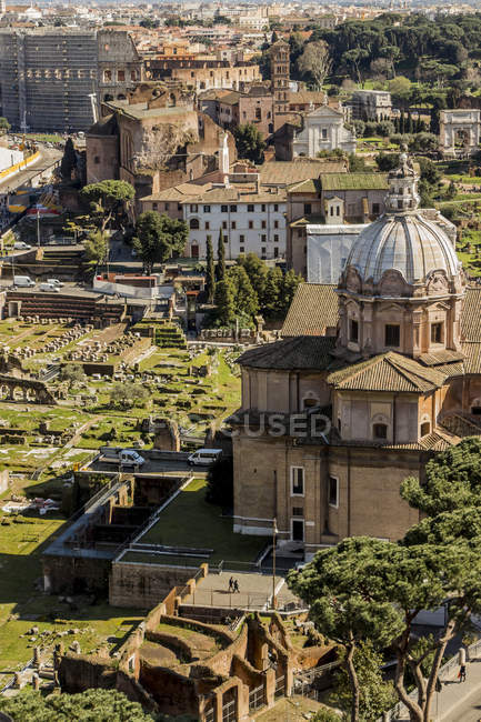 Itália, Roma, Fórum Romanum view in bright sunshine — Fotografia de Stock