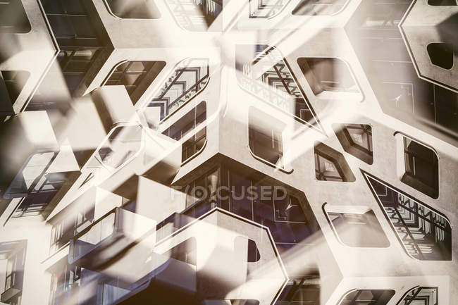Vista de la arquitectura abstracta en interiores - foto de stock