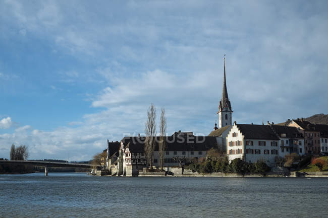Швейцария, Штайн-ам-Райн, старый город на реке Рейн — стоковое фото