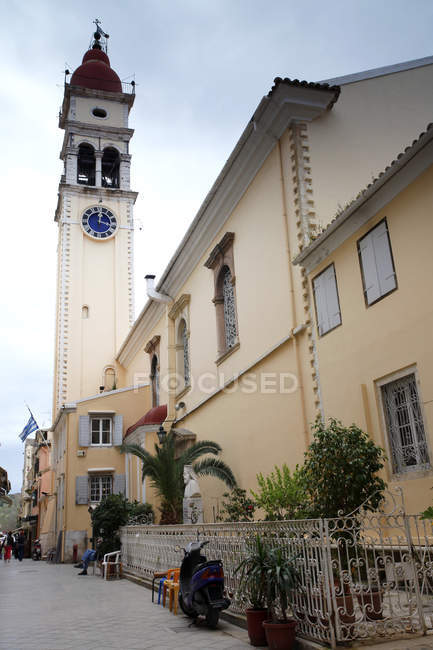 Greece, Corfu, Church of St. Spiridon over street  during daytime — Stock Photo