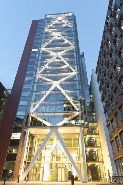 Germany Hamburg Office Building Atlantic Haus At Night Urban