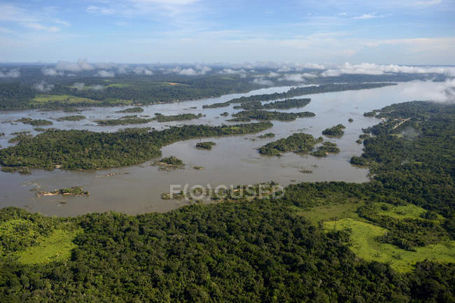 Floresta Amazônica e Rio Tabajos, Brasil, Pará, Itaituba — Fotografia de Stock