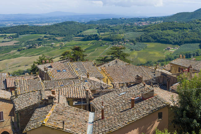 Italy, Tuscany, Val d'Orcia, View from Montepulciano  during daytime — Stock Photo