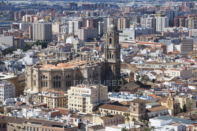 Paesaggio urbano e Cattedrale di Malaga — Foto stock