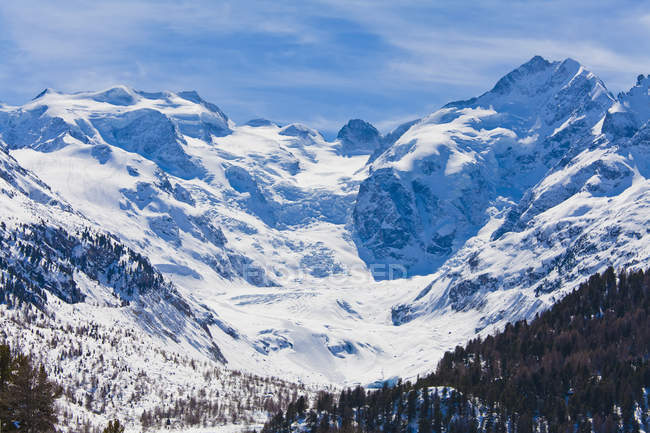 Ghiacciaio Morteratsch, catena del Bernina, Grigioni, Svizzera — Foto stock