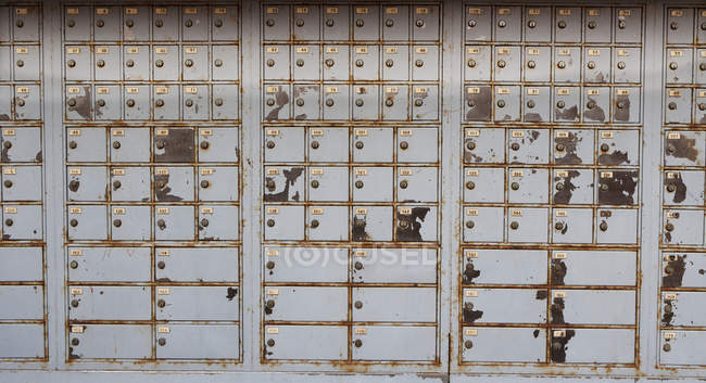Italy, Province of Venice, Old locker boxes at post office — Stock Photo