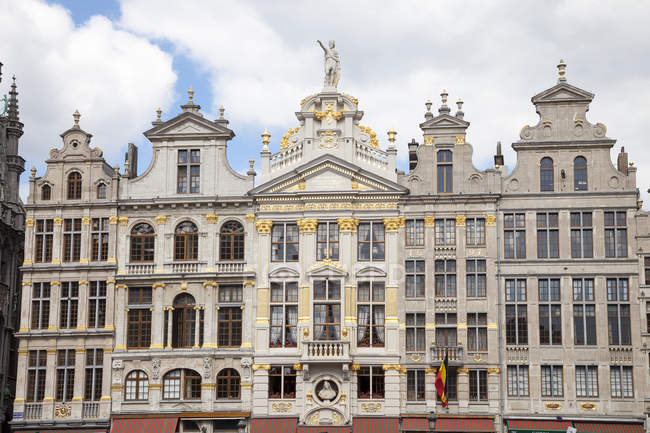 Belgium Brussels View To Guild Houses At Grand Place Grote Markt Flag Ensign Stock Photo 183902468