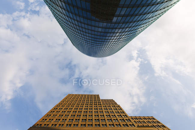 Germany, Berlin, parts of two facades of high-rise buildings at Potsdam Square — Stock Photo