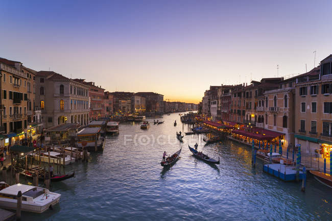 Italia, Venezia, Canal Grande al tramonto — Foto stock
