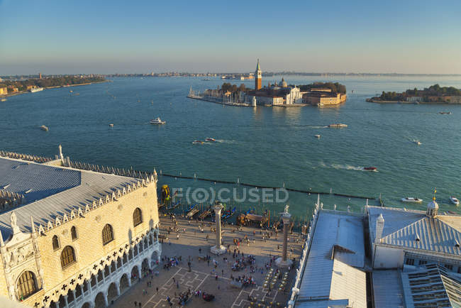 Italy, Venice, View of Canal Grande, San Giorgio Maggiore and church at St Mark's Square — Stock Photo