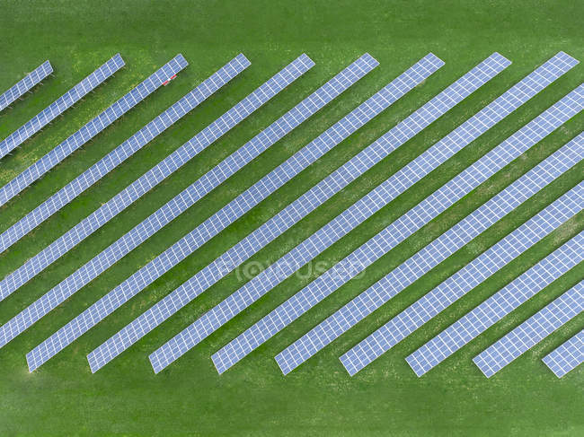 Germany, Bavaria, aerial view of solar panels — Stock Photo