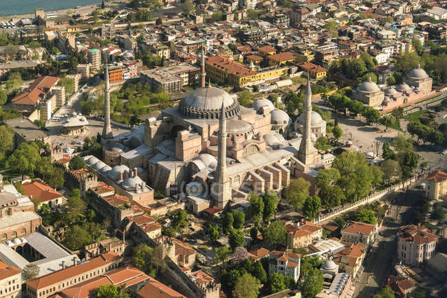 Turkey, Istanbul, Aerial view of Hagia Sofia Mosque — Stock Photo
