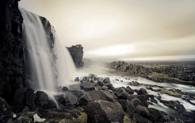 Iceland, Thingvellir National Park, Oexarafoss waterfall — Stock Photo