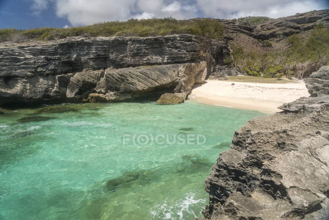 Maurício, ilha Rodrigues, praia e baía Trou d 'Argent — Fotografia de Stock