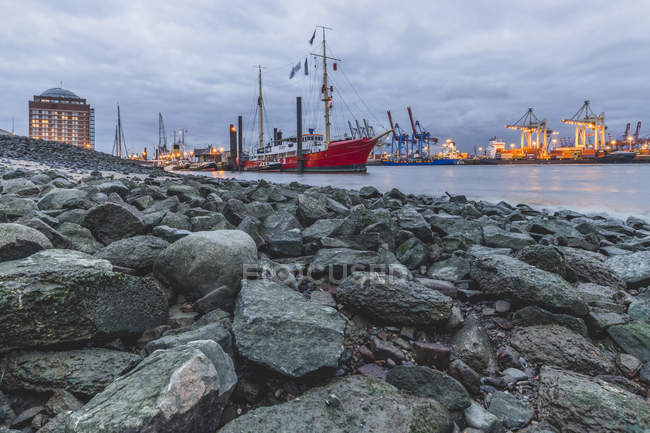 Alemanha, Hamburgo, porto, Lightship Elbe 3 — Fotografia de Stock