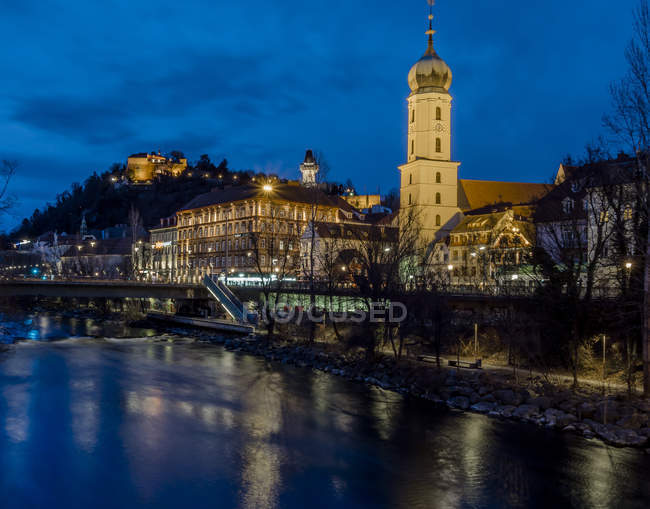 Áustria, Estíria, Graz, Grazer Schlossberg, Igreja Franciscana — Fotografia de Stock