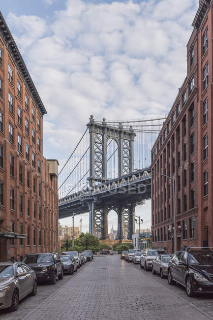 USA, New York, Manhattan Bridge di giorno — Foto stock