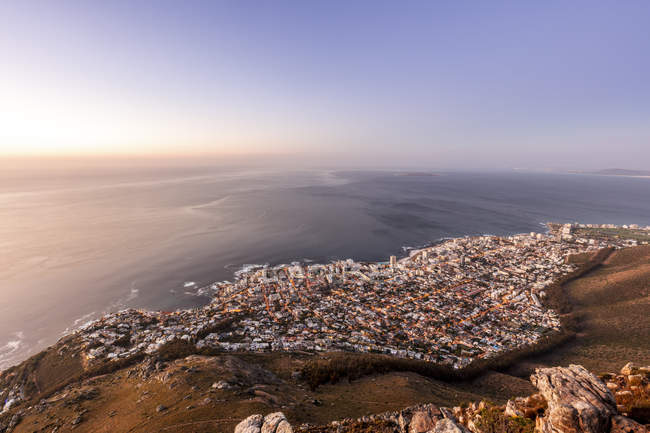 South Africa, Cape Town, Lions Head, Sea Point, sunset above the sea — Stock Photo