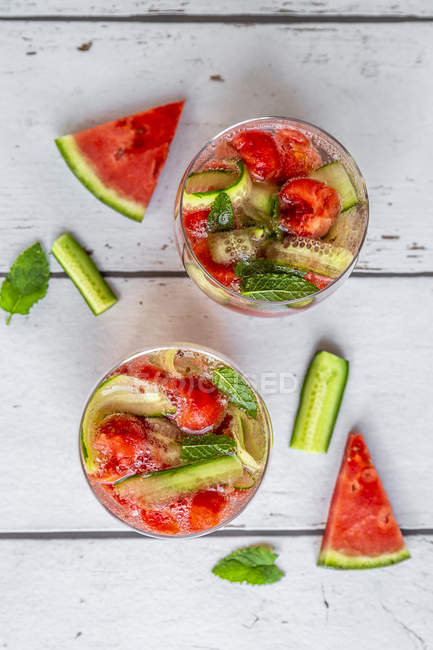 Acqua di cetriolo di melone, disintossicazione — Foto stock