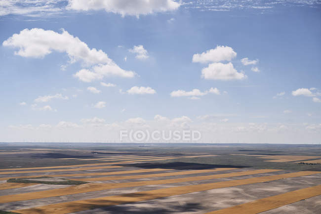 EUA, Fotografia aérea da agricultura de contorno após a colheita no oeste do Nebraska — Fotografia de Stock