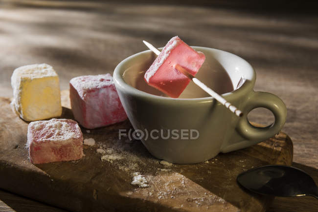 Close up of traditional Turkish delight — Stock Photo
