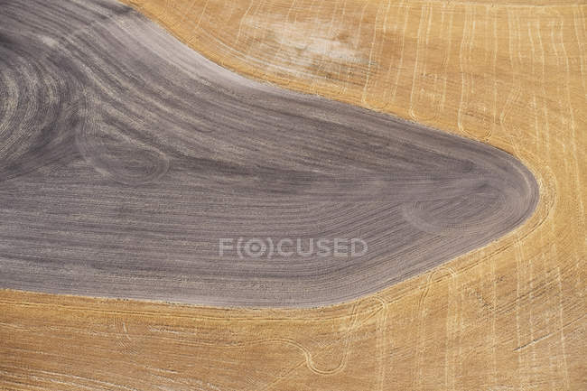 EUA, Fotografia aérea da agricultura de contorno após a colheita no oeste do Nebraska — Fotografia de Stock