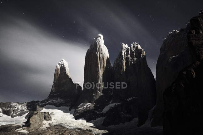 Chili, Patagonie, Nationalpark torres del paine bei Nacht — Stockfoto