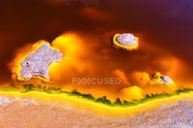 Spain, Andalusia, water of the Rio Tinto, coloured by dissolved minerals, primarily iron — Stock Photo