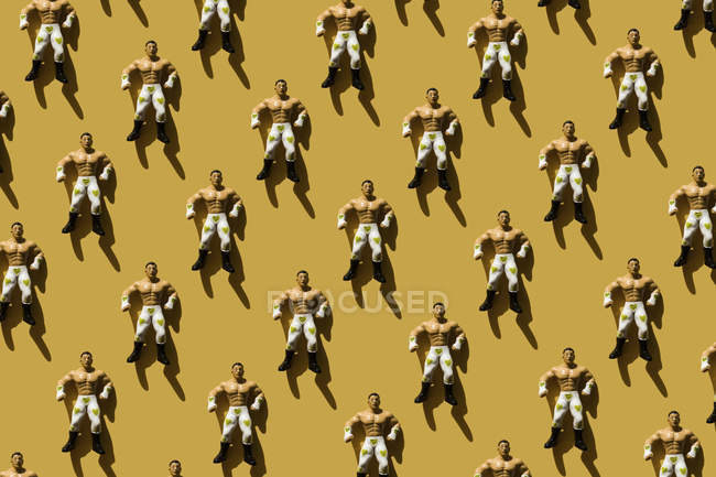 3D Rendering, homem forte com calças wrestler coração verde, repetição — Fotografia de Stock
