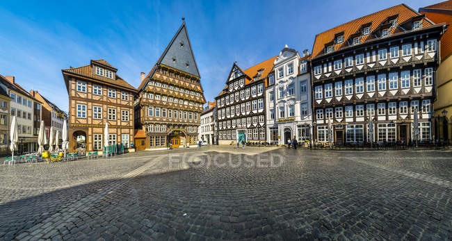 Alemanha, Hildesheim, vista para Butchers 'Guild Hall na praça do mercado — Fotografia de Stock