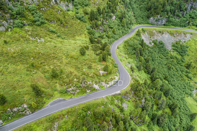 Suíça, Cantão Graubuenden, Vista aérea do Passe Albula — Fotografia de Stock