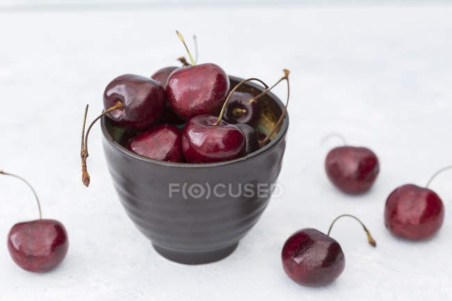 Primo piano di Ciotola delle ciliegie — Foto stock