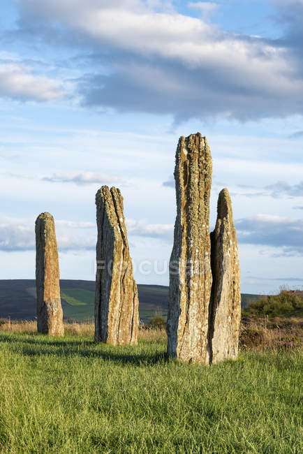 Великобританія, Шотландія, Оркней, материк, кільце Бродгара, Неолітична кам'яне коло — стокове фото