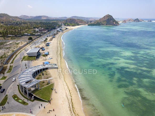 Indonésia, Lombok, Kuta, Vista aérea da praia — Fotografia de Stock