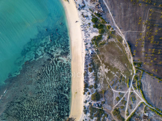 Indonésia, Lombok, Vista aérea da praia — Fotografia de Stock